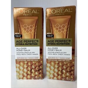 L'Oréal Age Perfect Honey Balm Hydra Nutrition Dry Mature Skin 1.7 oz Lot of 2